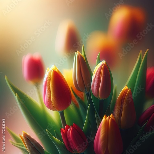 Radiant Tulips: Soft Focus Spring Beauty