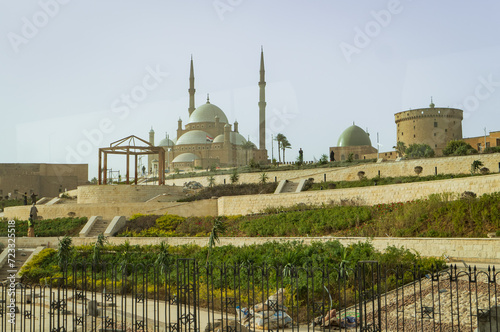 The Muhammad Ali Mosque or Alabaster Mosque situated in the Citadel of Cairo in Egypt above the city
