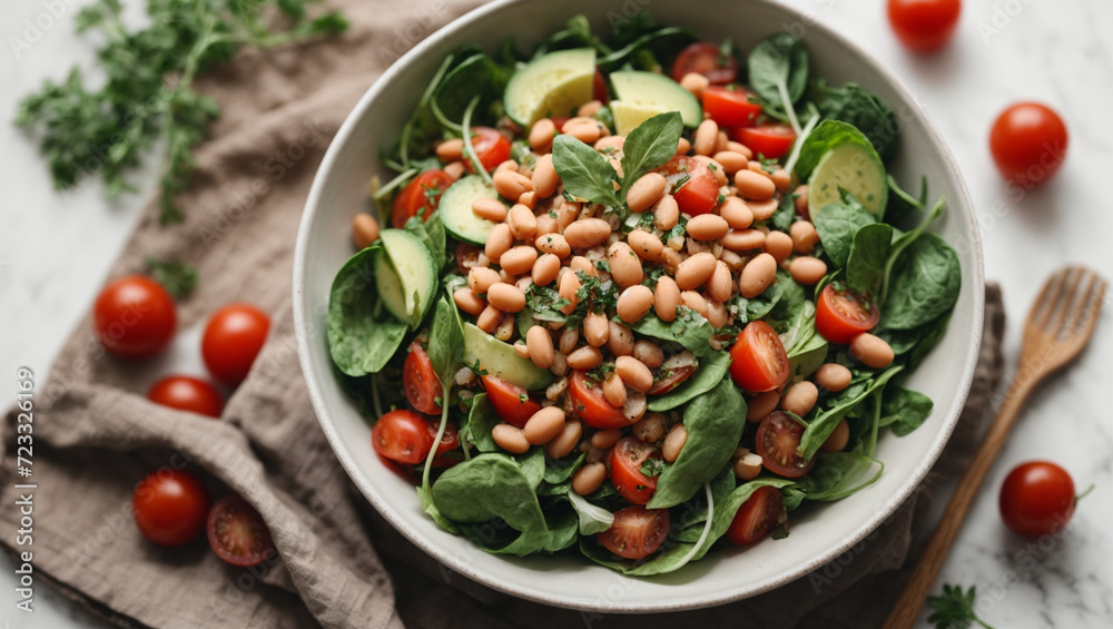 salad with beans and tomatoes
