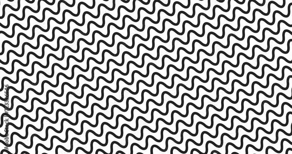 Curved and wavy zigzag stripes of lines moving in a triangles. geometric pattern. Flat minimalistic seamless looped moving black lines animated white color background. Curved and wavy zigzag stripes of lines moving in a triangles. geometric pattern. Flat minimalistic seamless looped moving black lines animated white color background.