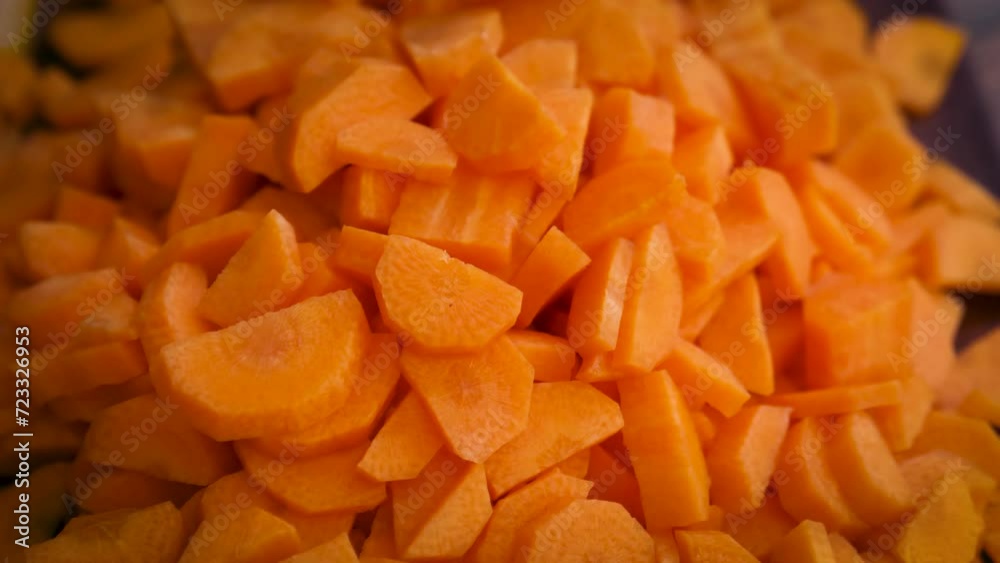 Diced carrots close-up Diced carrots close-up