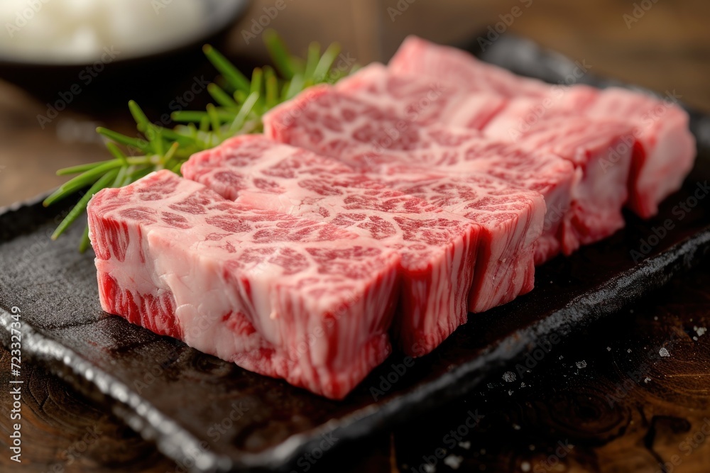 Japanese Wagyu beef is a high quality delicacy Japanese Wagyu beef is a high quality delicacy