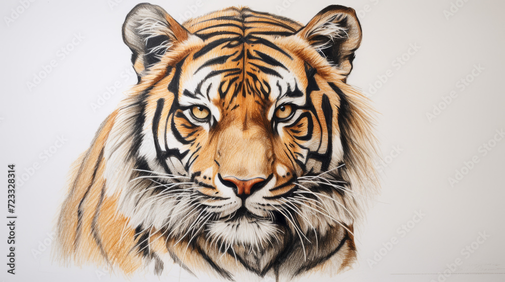 Fototapeta premium Tiger drawing