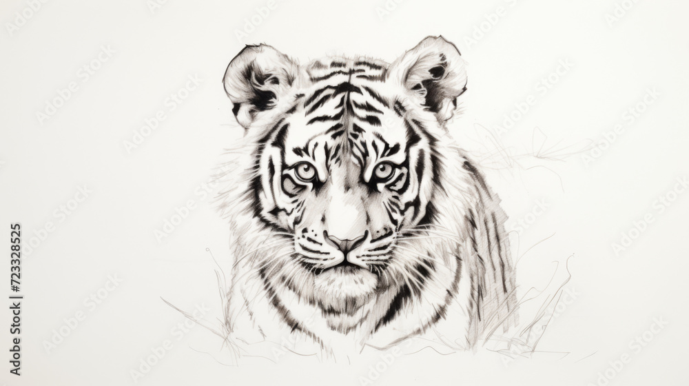 Fototapeta premium Tiger drawing