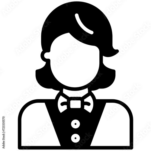 Croupier glyph and line vector illustration