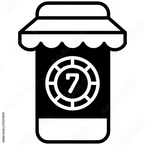 Mobile poker glyph and line vector illustration