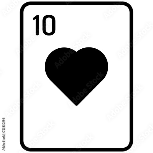 Hearts card glyph and line vector illustration