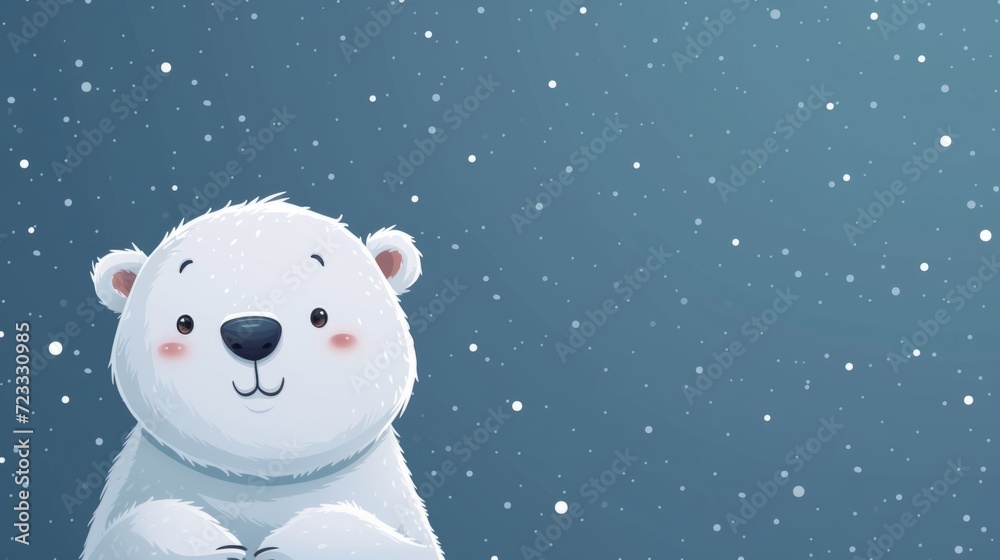 Cute Cartoon polar bear Banner with Room for Copy Cute Cartoon polar bear Banner with Room for Copy