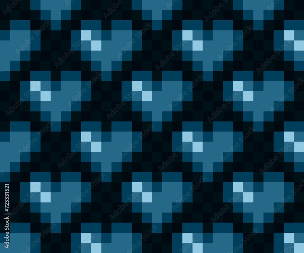 The seamless blue background with hearts.
The seamless blue background with hearts.