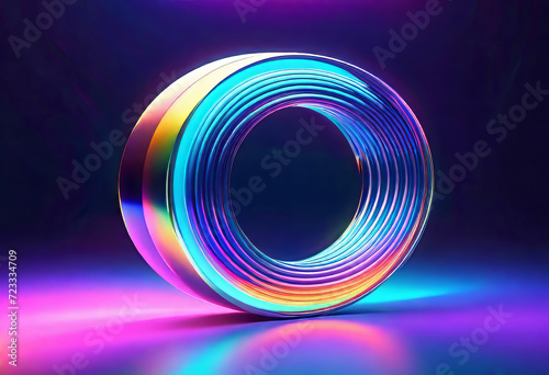 Abstract backgrounds with smooth shapes, glowing in the ultraviolet spectrum with blur, winding neon lines on a colorful background, 3D rendering,