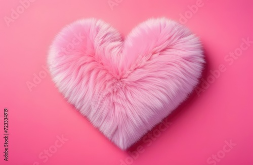 creative heart made of faux fur  valentine s day  background
