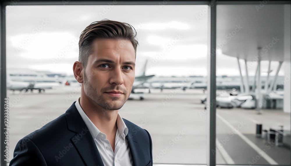 portrait of a professional man at the airport portrait of a professional man at the airport