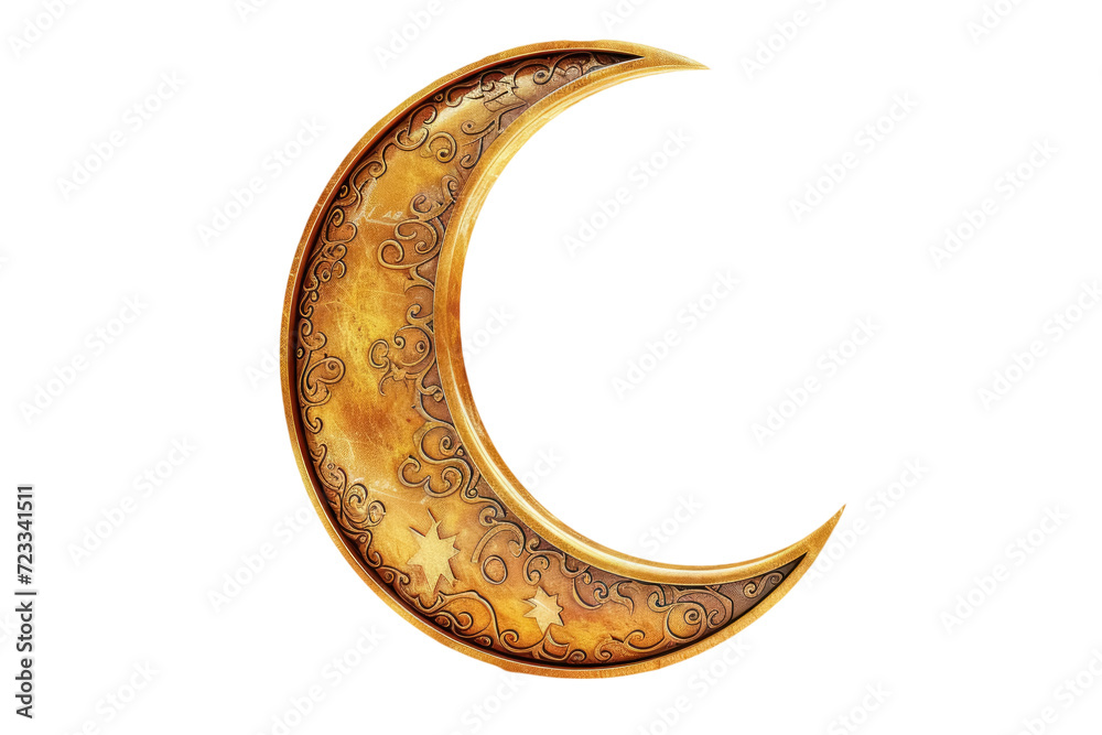 golden ramadan crescent moon