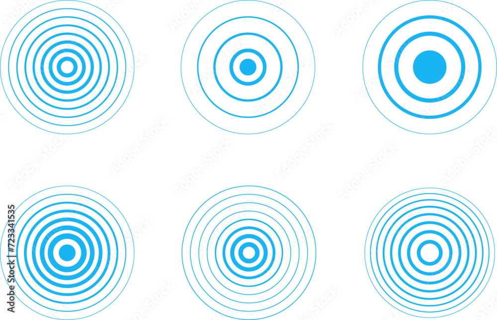 Radar vector icons. Signal concentric circles. Sound wave background radio station signal. Sonar sound waves. Vector illustration. Radar vector icons. Signal concentric circles. Sound wave background radio station signal. Sonar sound waves. Vector illustration.