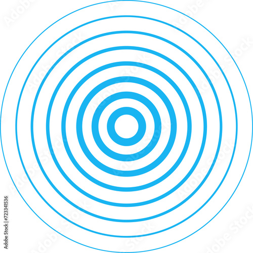 Radar vector icons. Signal concentric circles. Sound wave background radio station signal. Sonar sound waves. Vector illustration.