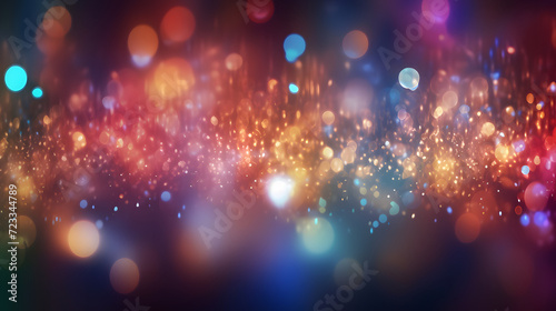 abstract of multi glow particle with bokeh background