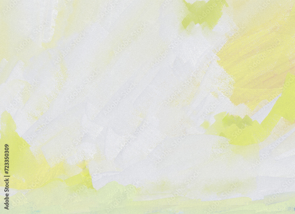 Simple Impressionistic, Springtime or Summertime Cloud with Yellow Glow Digital Painting, Art, Artwork, Design, Or Illustration with Texture