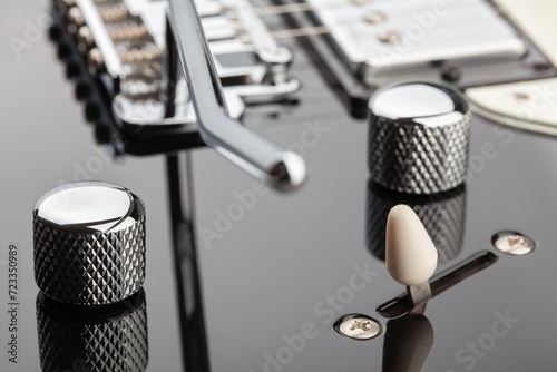 electric guitar electronics macro closeup