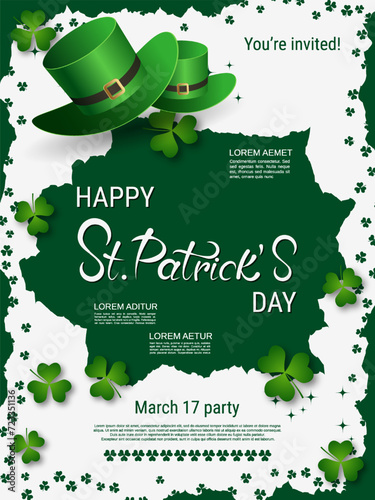St.Patrick's Day flyer, greeting and invitation card, banner, coupon, booklet, voucher design template
