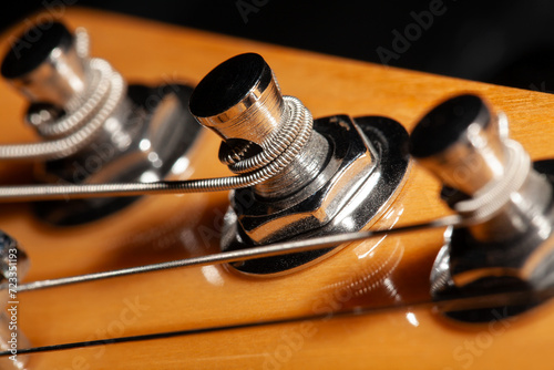 guitar headstock tuning post macro closeup