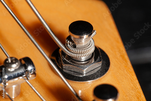 guitar headstock tuning post macro closeup