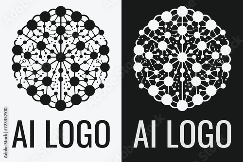 Artificial intelligence logo design. AI concept logotype idea