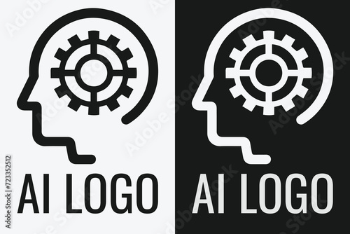 Artificial intelligence logo design. AI concept logotype idea
