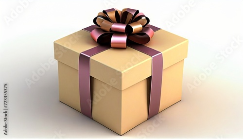 bright gift box with bow and ribbons