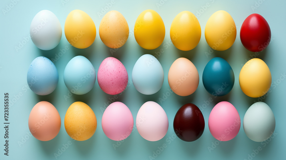Bunch of colorful dyed eggs background image. Paschaltide desktop wallpaper picture. Religious holiday eastereggs photo backdrop. Egg hunt. Easter-themed concept composition top view Bunch of colorful dyed eggs background image. Paschaltide desktop wallpaper picture. Religious holiday eastereggs photo backdrop. Egg hunt. Easter-themed concept composition top view