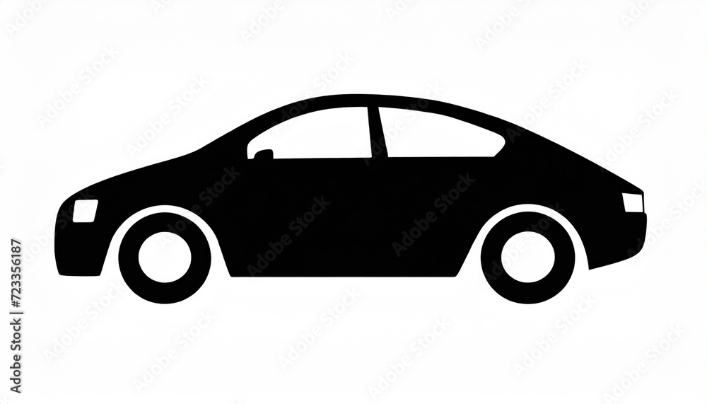 black car icon minimal simple vector illustration