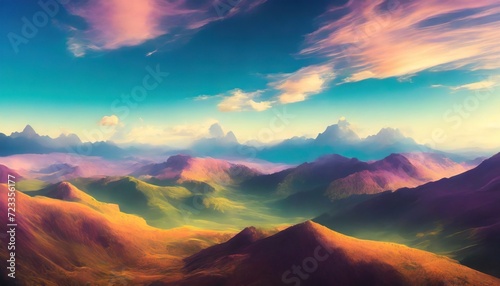 abstract colorful landscape background © Slainie