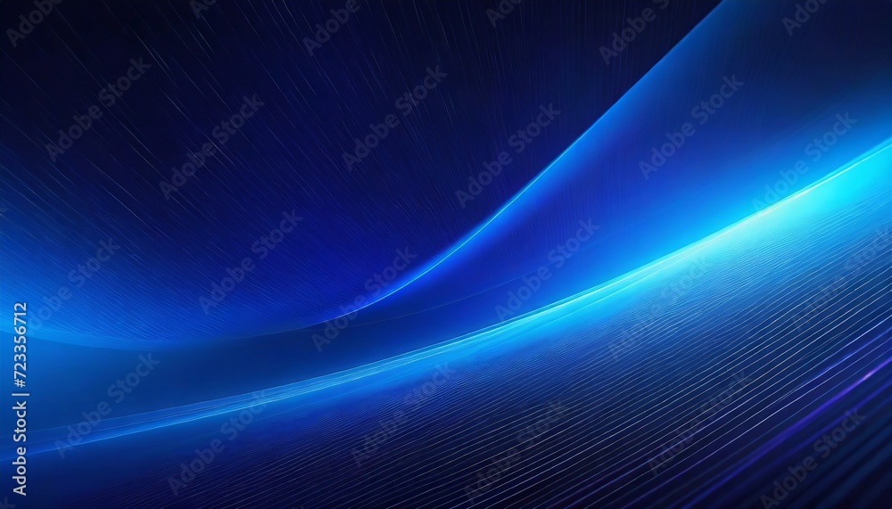 abstract blue light waves on dark blue background futuristic science business background illustration