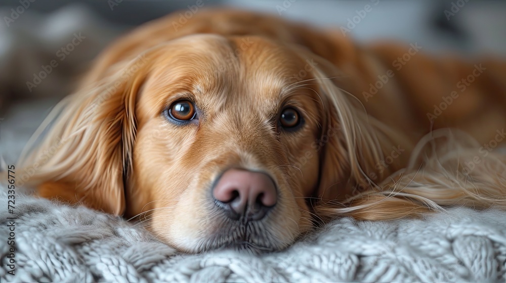 Beautiful pet dog in the style of selective focus