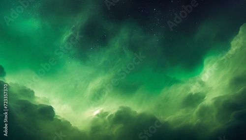 gradient green mystical galaxy abstract cloudscape hd phone wallpaper ai generated