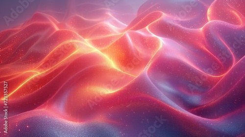 Minimalist Holographic Waves With Gradient Purple and Pink Colors Background. A Seamless blend of digital Waves in a Fluid Landscape. Digital Texture Template © Immersive Dimension