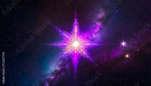 brilliant star shining with unmatched luminosity in the heart of the cosmos symbolizing celestial wonder and the mysteries of the vast infinite universe