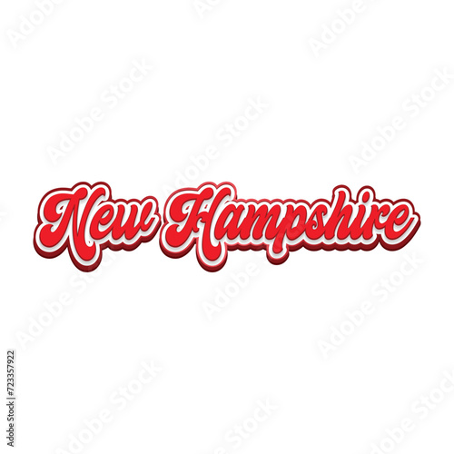 New Hampshire text effect vector. Editable college t-shirt design printable text effect vector. 3d text effect vector.