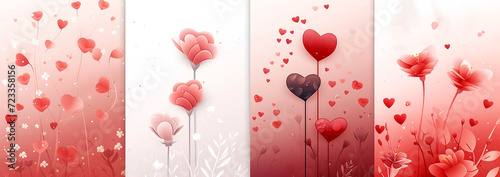 Valentine s day concept posters set  card set
