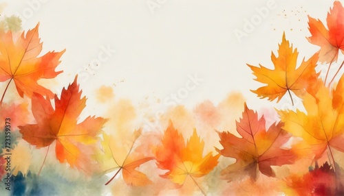 abstract art autumn background with watercolor maple leaves watercolor hand painted natural art perfect for design decorative in the autumn festival header banner web wall decoration cards