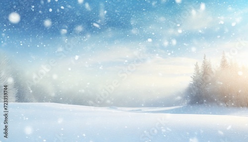 tranquil winter background with fresh snowfall © Slainie
