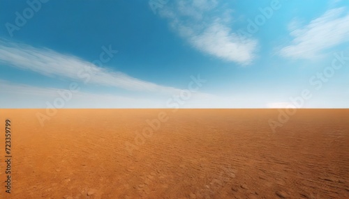 empty brown soil of field and blue sky for natural background