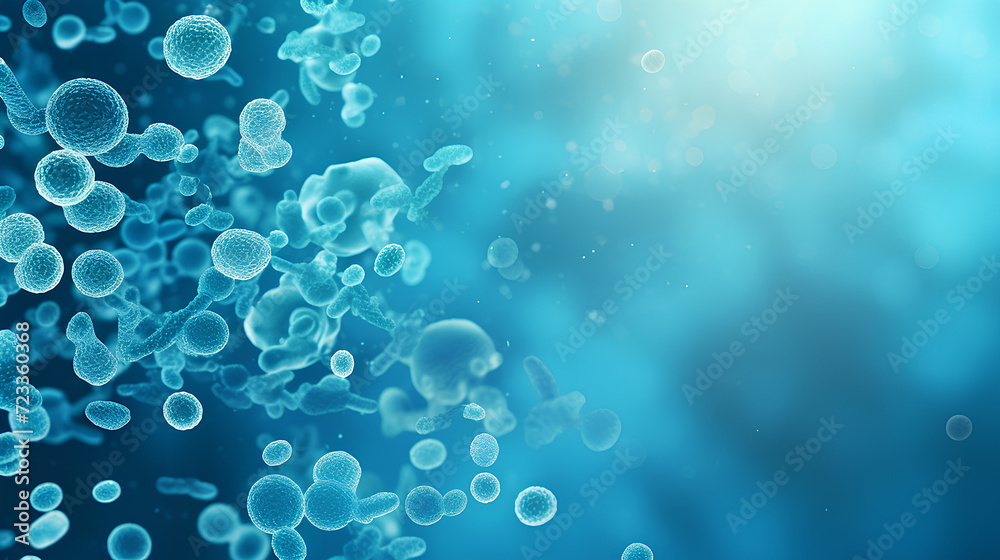 Bacteria in a blue background. Bacteria in a blue background.
