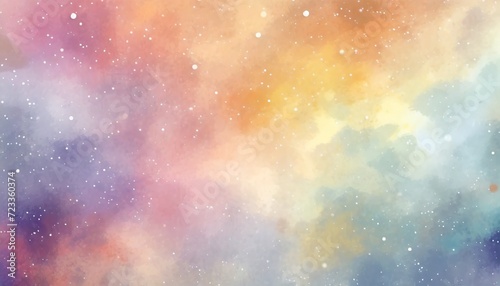 illustration in watercolor and vector space starry colorful background of space