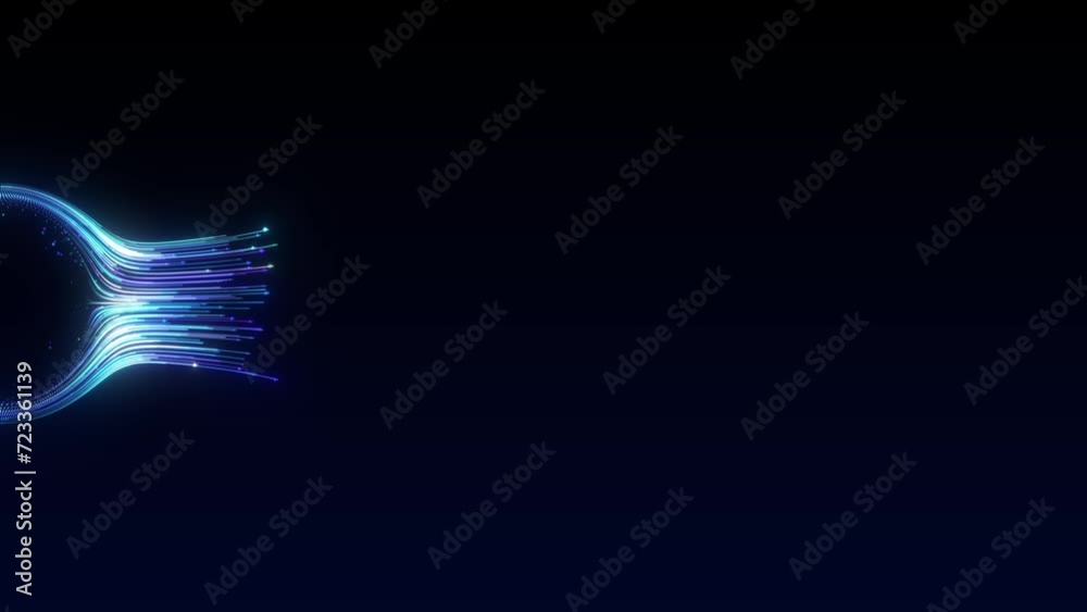 Data sorting. Artificial Intelligence. Big data visualization. 4k animation. 3d rendering.