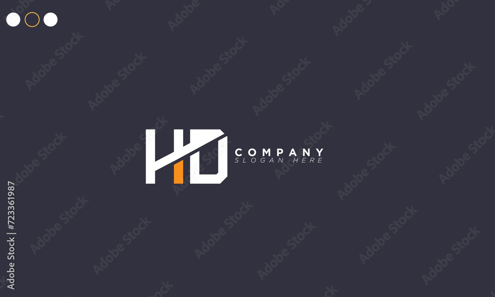 HD Alphabet letters Initials Monogram logo DH, H and D HD Alphabet letters Initials Monogram logo DH, H and D