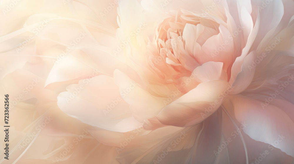 Peony in soft morning light