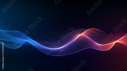 Digital technology blue rhythm wavy lines abstract graphic poster web page ppt background © ma