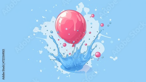 balloon with water songkran icon isolated photo