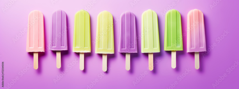 Set of various colorful fruit and berry popsicles Set of various colorful fruit and berry popsicles