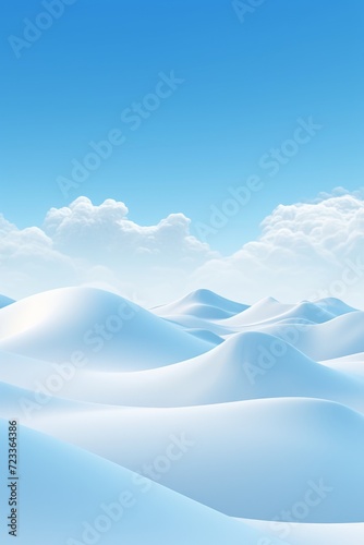 Generative AI image of a minimalistic art design of a snowy landscape © Eitan Baron